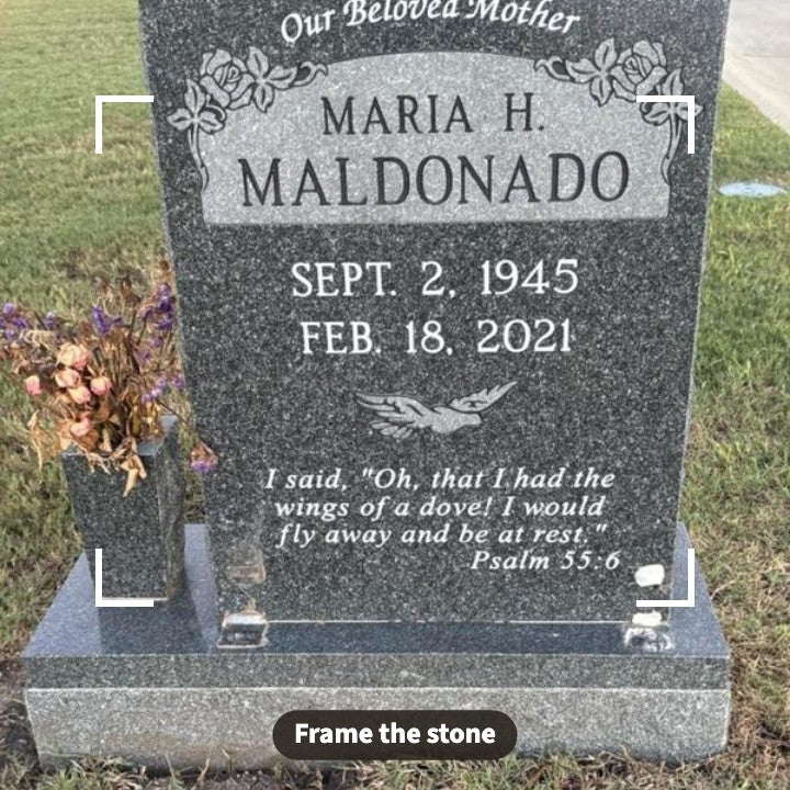 Take a photo of the headstone