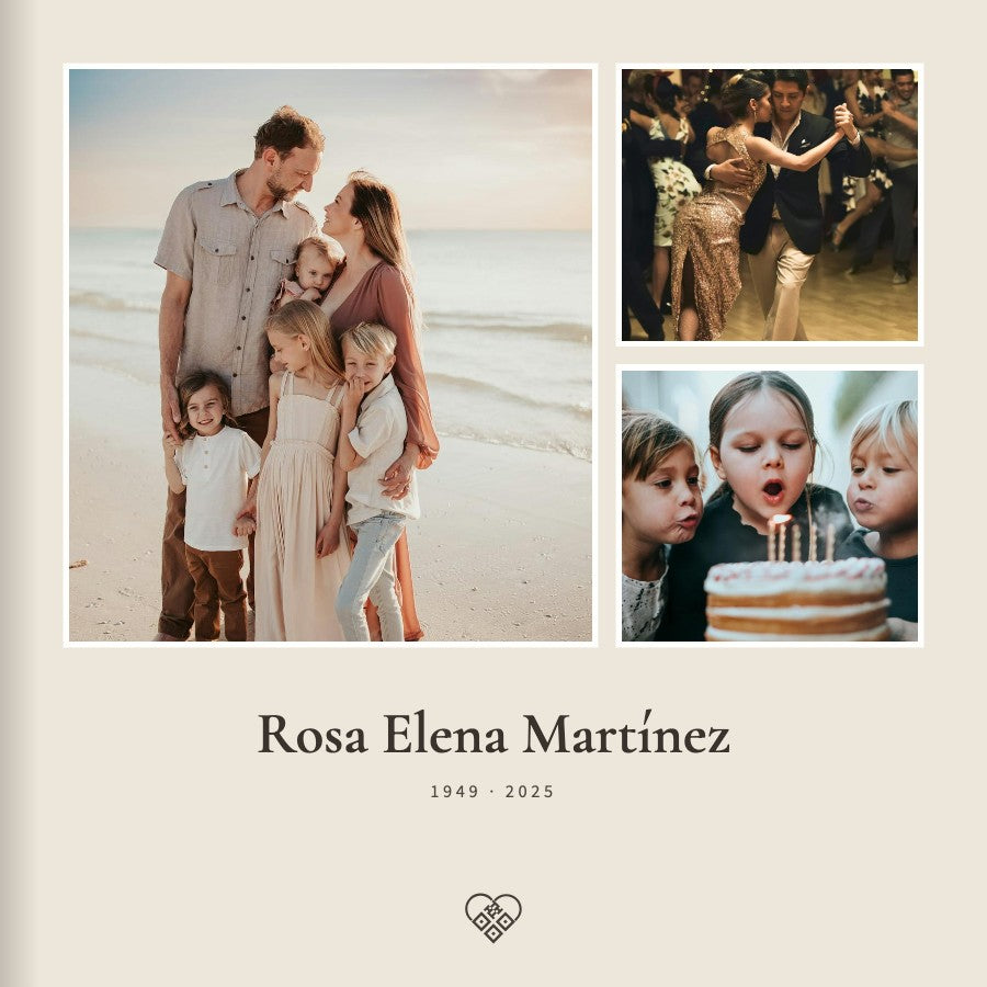 Three photos cover in ivory