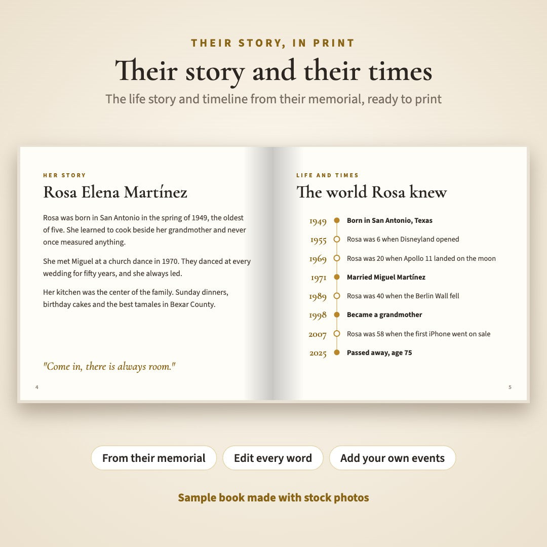 Life story and Life and Times timeline pages